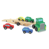 Melissa & Doug Car Carrier Truck + Cars Wooden Toy Set 4096